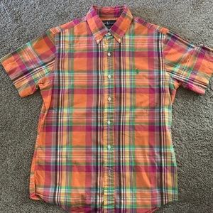 Polo Ralph Lauren Men's Classic-Fit Plaid short sleeve Cotton Shirt (M)